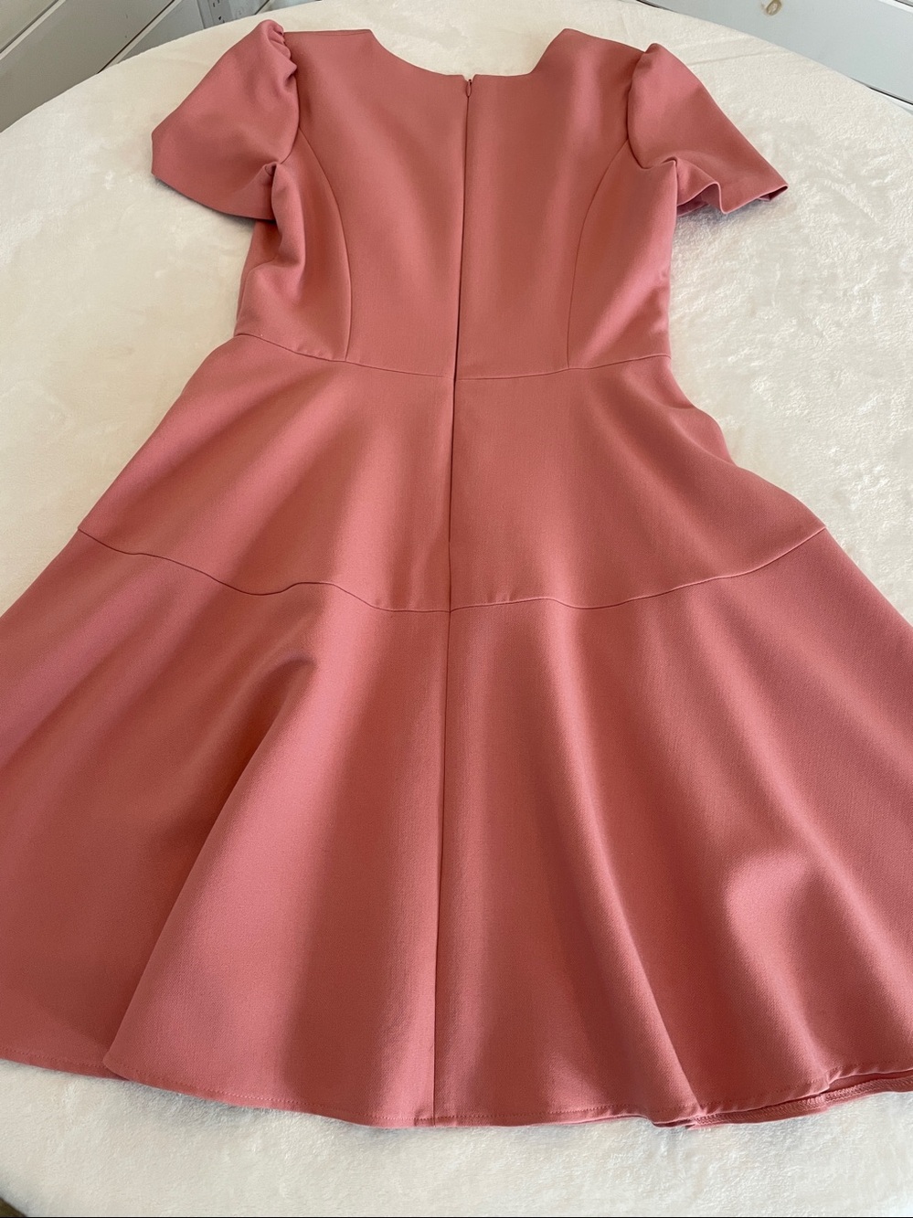 Gal Meets Glam Sz 8 Collection Kate V-Neck Fit & Flare Dress in Rosetta Pink - Picture 10 of 17